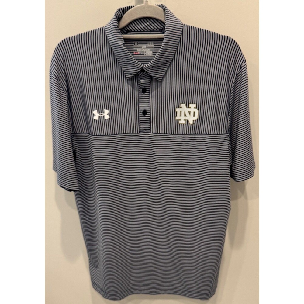Notre Dame Fighting Irish - Under Armour Polo Shirt - Men's Size Large - Gray